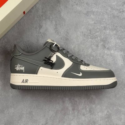 本地 核心私 公司级Nike Air Force 1 '07 Low 斯图西联名 精致灰 空军一号 低帮运动休闲鞋 折边针车 工艺难度大 原楦头原纸板 原装鞋盒