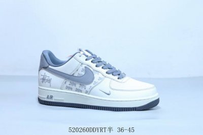 耐克 Nike Air Force 1 Af1耐克 低帮 空军一号休闲板鞋 斯图西 货号 Bz6808-101 520 Ddyrt半 36-45