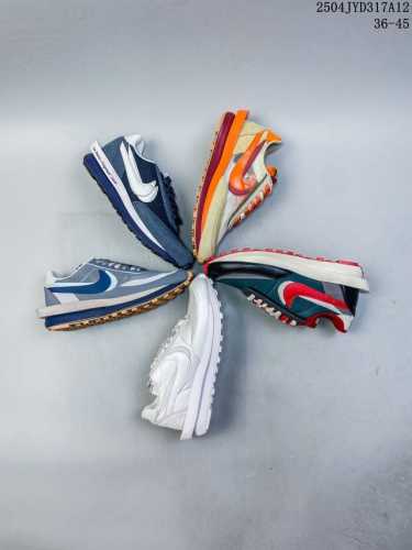 Sacai X Nike Ldwaffle 潮流酷炫华夫鞋 解构 低帮 生活休闲鞋 男女同款 橙 尺码：见图 编码：04Jyd317A12