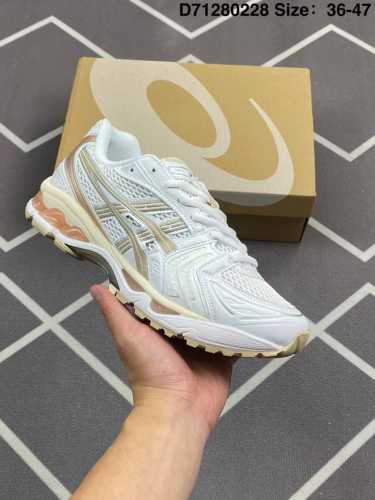 亚瑟士 Asics Gel-Kayano 14 运动休闲透气专业缓震慢跑鞋。采用工程弹性双层再生网格密度鞋面材质，后跟3D可视Gel缓震乳胶物料，升级Ff Bl