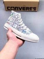 日版Chiikawa联名Converse 吉伊卡哇手绘可爱无边漫画鞋帆布鞋 0414190T22