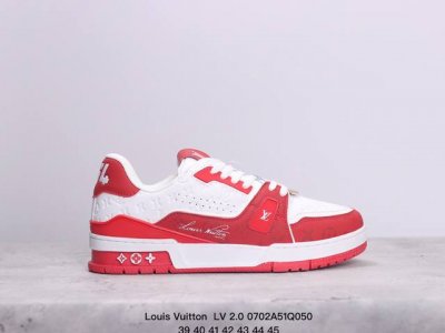 公司级路易威登 Louis Vuitton Lv 2.0路易威登板鞋 二代 拼接皮革 内嵌式绑带 新款 Lv Trainer最新配色运动鞋 L家 篮球鞋风格运动