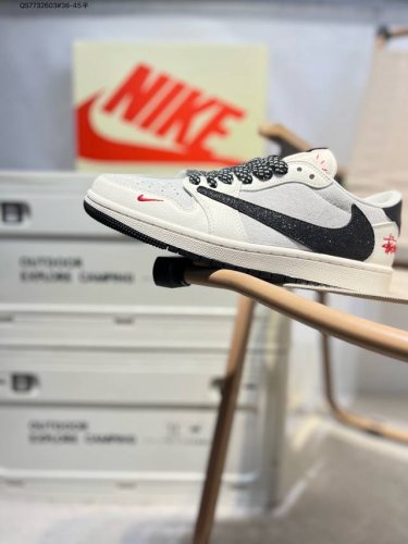 公司级头层皮斯图西 X 乔丹Air Jordan 1 Low Aj1低帮系列篮球鞋 官方同步配色 原装级产物 #拒绝公底 立体鞋型 细节完美 高清洁度Qy036