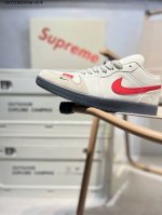 定制鞋盒 纯原大厂# Supreme X乔丹Air Jordan 1 Low Aj1低帮系列篮球鞋 官方同步配色 原装级产物 #拒绝公底 立体鞋型 细节完美 X