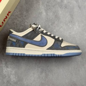 本地 核心私 Nk Sb Dunk Low 克罗心联名 灰白蓝勾 周年高端定制 低帮休闲板鞋 #定制鞋盒 大厂纯原品质出货 超高清洁度 皮料切割干净无任何毛边