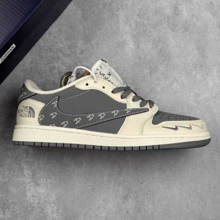 本地360 核心私 travis Scott X Fragment Design X Air Jordan 1 Low Og Sp 乔1北面联名 米灰三勾 低帮 - 点击图像关闭