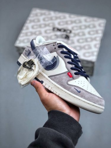 Nike SB Dunk Low 北面联名-灰猪八蓝勾 周年高端定制 低帮休闲板鞋 SJ1089-010 #定制鞋盒 大厂纯原品质出货 超高清洁度 皮料切割干净