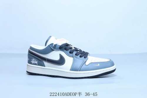 乔丹Air Jordan 1 Low Aj1 乔1低帮复古文化休闲运动篮球鞋白灰蓝 斯图西 222410Adeop半 36-45