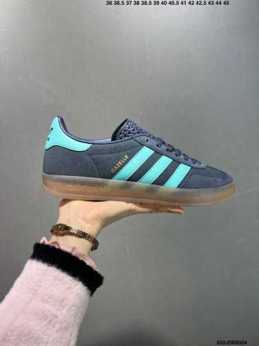 130 ad Originals Gazelle Indoor 蓝色 三叶草复古休闲运动板鞋 原装公司级 鞋面采用皮革环保纤维革材质，外置Rb橡胶大底，耐磨不打