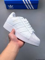 公司级！阿迪达斯Adidas Superstar Xlg 贝壳头厚底增高百搭休闲运动板鞋 原楦原纸版数据开发 采用头层皮革材质打造 正确鞋垫 正确底模及扇贝头盖