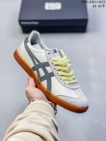 130 asics/亚瑟士 升级原楦原纸版开发，采用软质荔枝纹牛剖皮革鞋面材质，外置耐磨耐弯折Rb大底鬼塚虎新款德训鞋！鬼塚虎新款德训鞋！日产经典老牌-鬼塚虎/