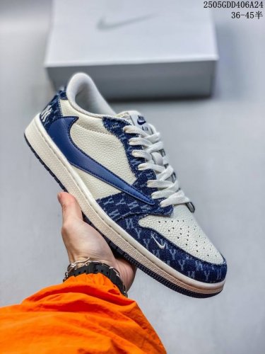 海外爆款限量发售 公司级 Travis Scott X Fragment Design X Jordan Air Jordan 1 Low Og Sp Mlb联