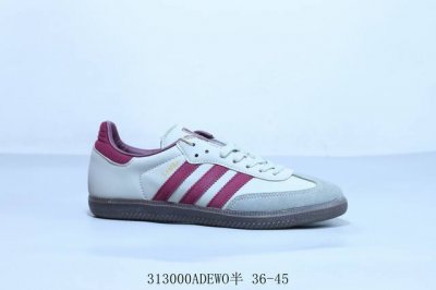 阿迪达斯三叶草Adidas Originals Samba Vegan Og”Spd“桑巴舞系列绅士德训足球风百搭低帮休闲运动板鞋 灰红 货号 Id1481 3
