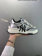 160 korea韩国限定发售Ny美国榄球洋基队限定 X Mlb Big Ball Chunky Mesh 厚底老爹系列低帮网织轻量休闲运动慢跑鞋“网眼象牙白黑