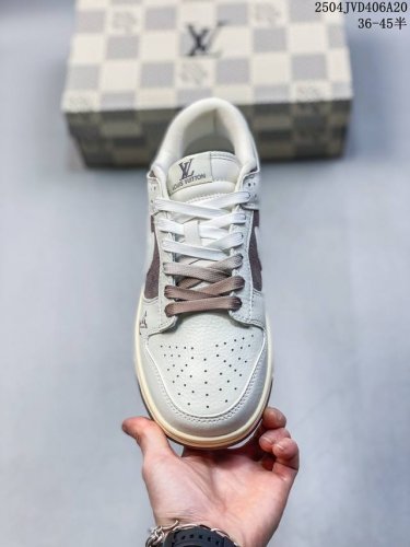 海外爆款限量发售！公司级 Nike Sb Dunk Low“Lv联名 牛仔拼接” 周年高端定制 低帮休闲板鞋 定制鞋盒 大厂纯原品质出货 超高清洁度 皮料切割干
