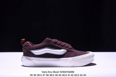 Vans Knu Skool 棕色 万斯低帮复古休闲硫化面包鞋 肥胖版大logo原版全皮猪八面料 货号：Vn000Cs0239 尺码：35 36 36.5 37