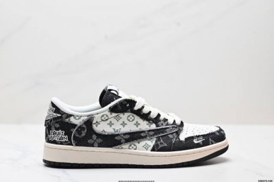 公司级Aj1倒勾Travis Scott X Air Jordan 1 ” Reverse Mocha “ Aj1乔1 Ts 闪电 联名倒钩 低帮文化篮球鞋 完