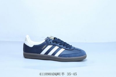 阿迪达斯三叶草Adidas Originals Samba Vegan Og”Spd“桑巴舞系列绅士德训足球风百搭低帮休闲运动板鞋 白蓝 货号 Ig2056 4