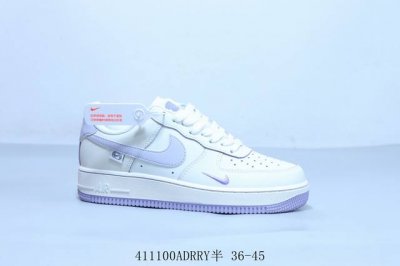 耐克 Nike Air Force 1 Af1耐克 低帮 空军一号休闲板鞋 白紫 货号 Fb1839-132 411100Adrry半 36-45