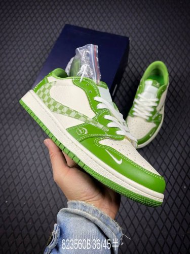 B 公司级Aj1倒勾Travis Scott X Air Jordan 1 ” Reverse Mocha “ Aj1乔1 Ts 闪电 联名倒钩 低帮文化篮球鞋