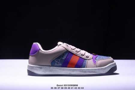 120 真标Gucci Distressed Screener Sneaker 怀旧版 原版做旧 古驰小脏鞋系列 Xm0313Q898 - 点击图像关闭