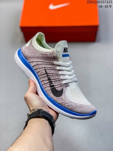 公司级耐克 Nike Free 4.0 Flyknit 赤足4.0 轻跑鞋 质感新焕升级 专为短打跑造 鞋如面袜般子柔贴软合 结合性弹沙线 赋双予足众出的紧包密