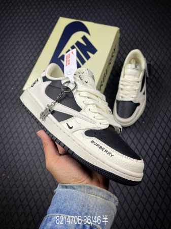 220 B支持放店 travis Scott X Nike Air Jordan 1 Low X Burbrry Air Jordan 1 Low 反转白黑双小 - 点击图像关闭