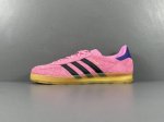 P 渠道优势 专柜版 阿迪 阿迪达斯adidas Gazelle Indoor Trainers 羚羊内训系列低帮复古百搭休闲运动德训风板鞋“麂皮学院粉色生胶底