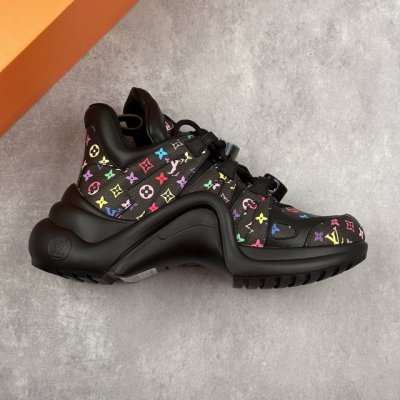 本地 核心私 Ns炸款米兰走秀风，高奢品牌-路易威登Louis Vuitton Archlight Sneakers Lv真皮拼色减震网面运动弓型舞蹈复古老爹运