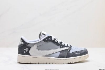 公司级aj1倒勾travis Scott X Air Jordan 1 ” Reverse Mocha “ Aj1乔1 Ts 闪电 联名倒钩 低帮文化篮球鞋 完