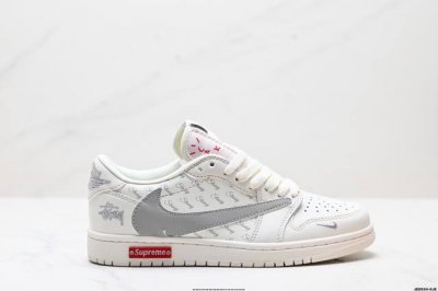 公司级Aj1倒勾Travis Scott X Air Jordan 1 ” Reverse Mocha “ Aj1乔1 Ts 闪电 联名倒钩 低帮文化篮球鞋 完