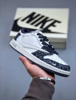 Travis Scott X Nike Air Jordan 1 Low X Dior Air Jordan 1 Low 反转牛仔蓝白小钩倒钩 纯原版本全鞋采用