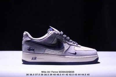 海外限量发售！公司级Nike Air Force 1 '07 Low “斯图西联名--米黑云母”空军一号 低帮 运动鞋 休闲鞋 折边针车 工艺难度大 原楦头原纸