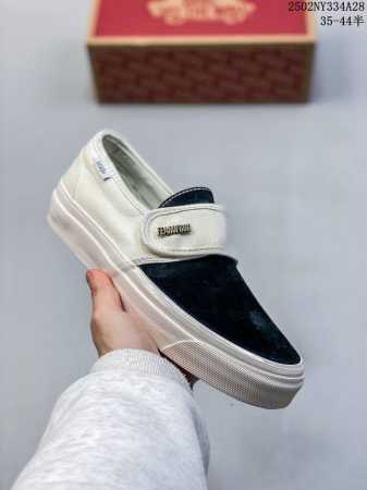 120 Fear Of Fog X Vans Slip-On 47 V Dx Fog高街黑白懒人魔术贴一脚蹬帆布鞋 货号：Vn0A3J9Fpzr T1S1 尺码 - 点击图像关闭
