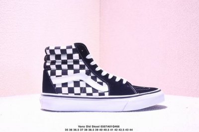 硫化工艺 万斯 Vans Old Skool 黑白棋盘格子高帮 范斯官网 男女情侣款帆布板鞋 尺码：35 36 36.5 37 38 38.5 39 40 40