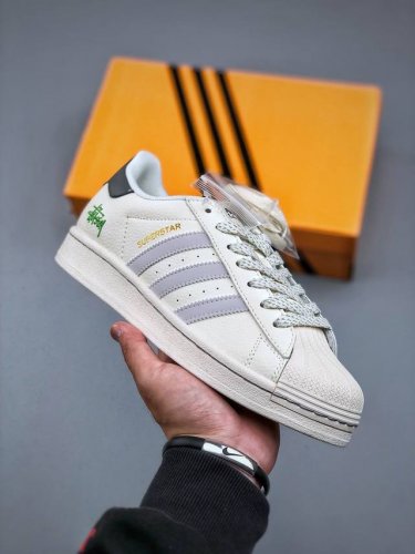 Adidas Originals 斯图西联名款 白灰配色 经典贝壳头官网同步 实拍首发渠道正品订单 诠释市场最高工艺水平区别市面普通真标版本，进出专柜无压力货号
