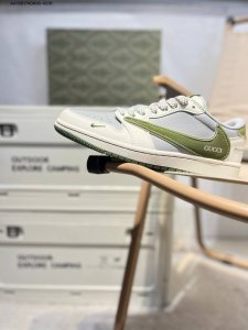 公司级头层皮古驰 X 乔丹Air Jordan 1 Low Aj1低帮系列篮球鞋 官方同步配色 原装级产物 #拒绝公底 立体鞋型 细节完美 高清洁度Hs8068