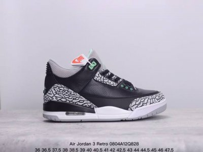 air Jordan 3 Retro Green Glow 黑绿潮流复古篮球鞋 纯原大厂出品原厂材料开发 细节把控到位 主供外贸客户 打造完美鞋型 纸板中底 钢