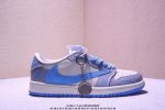 高端定制 Travis Scott X Jordan 1 Low 暴力熊联名-黑白小红勾 倒勾低帮休闲版本 原厂全头层皮 大厂纯原品质出货 纯正版型 定制鞋盒