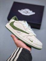 410支持放店 Travis Scott X Nike Air Jordan 1 Low X Burbrry Air Jordan 1 Low 反转白绿小钩倒钩