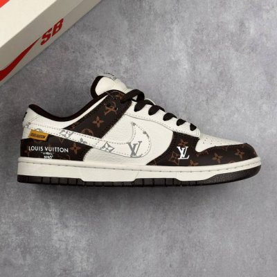 本地330 核心私 nike Sb Dunk Low Lv路易威登联名 -——白棕摩卡印花 高端定制 低帮休闲板鞋 定制鞋盒 大厂纯原品质出货 超高清洁度 皮料