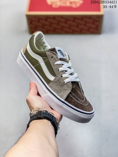 余文乐同款 Vans Sk8-Low 棕绿拼接爆款来了！ Vans范斯Sk8-Low 夏季新款复古棕绿拼接低帮情侣运动休闲帆布鞋滑板鞋 余文乐同款Vans Sk