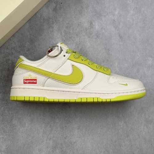 本地 核心私 Nk Sb Dunk Low Supreme 石头岛联名-荧光米白绿 周年高端定制 低帮休闲板鞋 #定制鞋盒 大厂纯原品质出货 超高清洁度 皮料切