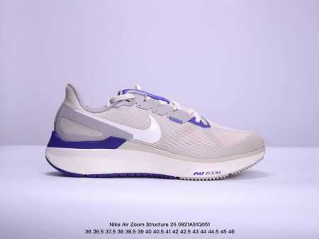 公司级 耐克 Nike Air Zoom Structure 25 登月25代 跑鞋透气缓震疾速跑鞋 采用透气网眼鞋面搭配外翻式鞋口，为脚跟区域营造出色舒适度， - 点击图像关闭
