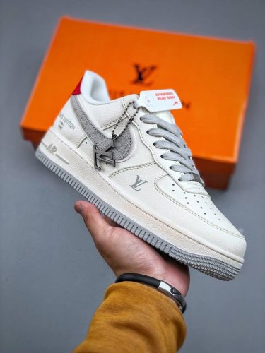 Nike Air Force 1'07 Lo W Lv联名 灰牛仔勾 空军一号低帮休闲板鞋 Xx3168-135 #原楦头原纸板 原装鞋盒 定制五金配件 内置全