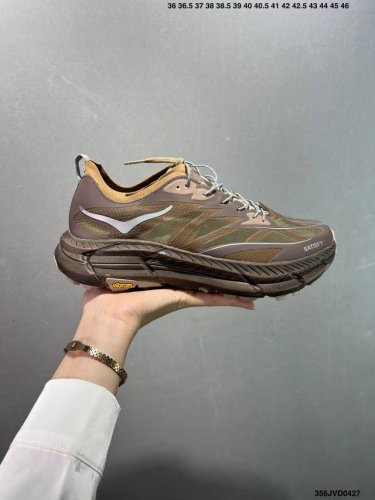 公司级Satisfy X Hoka One One Mafate Speed 4 黑棕 玛法特低帮轻量户外运动鞋 实拍上架 #同源原厂尼龙半透明鞋面 #原装轻量