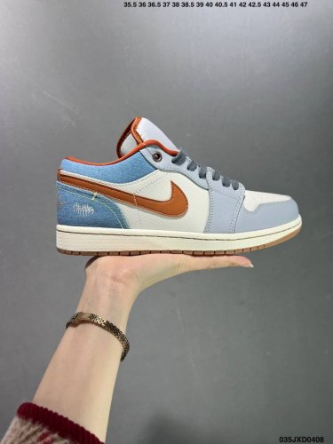公司级从元年款汲取设计灵感,耐克nike Air Jordan 1 Low Se”Phantom Denim Swoosh“Aj1乔丹一代低帮经典复古文化休闲运
