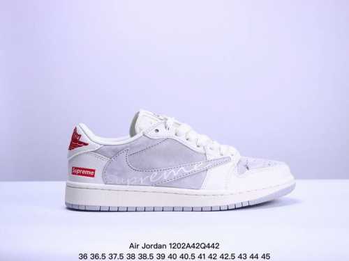 海外爆款限量发售！公司级 Nike Jordan Air Jordan 1“Nike联名 麦色” 高端定制 低帮 复古 减震 防滑 耐磨 篮球鞋 定制鞋盒 大厂