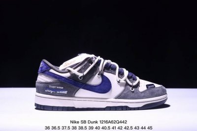 海外爆款限量发售！公司级 Nike Sb Dunk Low“ Supreme联名 灰白蓝勾抽绳” 周年高端定制 低帮休闲板鞋 定制鞋盒 大厂纯原品质出货 超高清