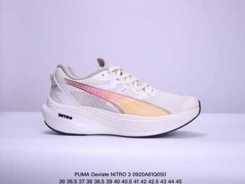 公司级puma Deviate Nitro 3 轻量跑鞋 公司级puma Deviate Nitro 3 舒适防滑耐磨 低帮 休闲跑步鞋 男女款黑白色 货号：3